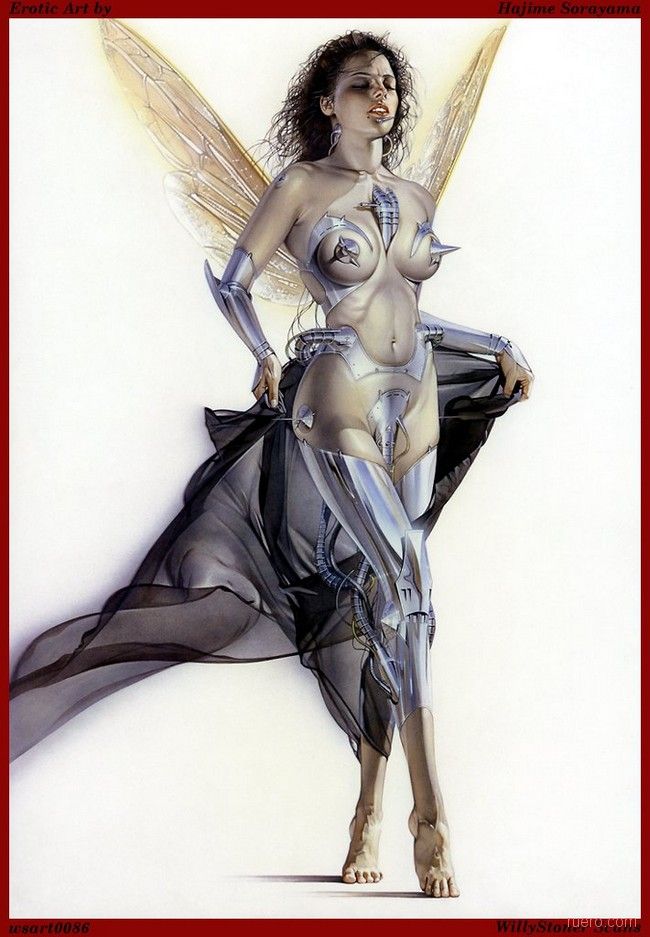 крылатая женщина в прозрачной одежде эротический рисунок